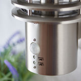 Clara PIR and Photocell Wall Light in Brushed Stainless Steel and Clear Polycarbonate