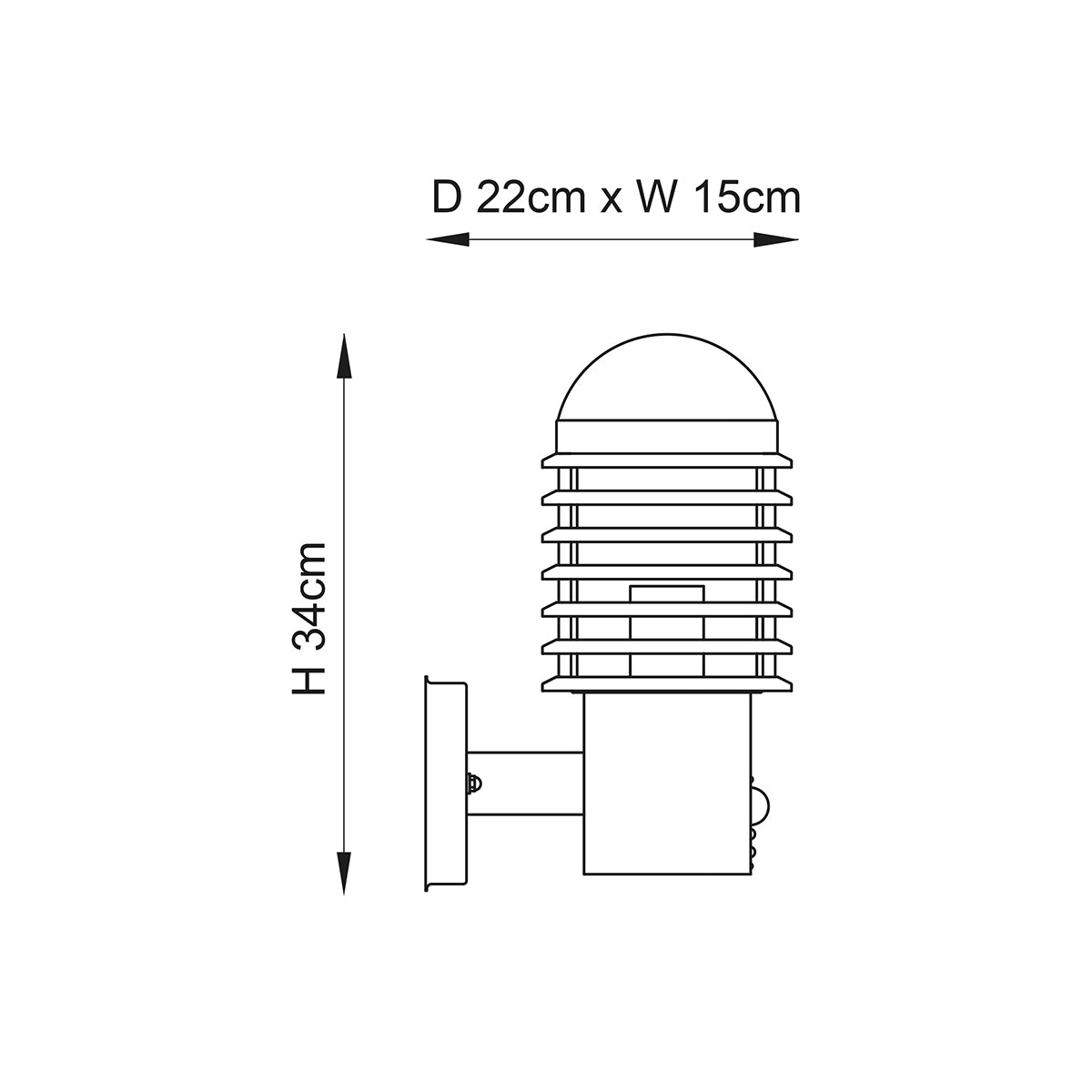 Clara PIR and Photocell Wall Light in Brushed Stainless Steel and Clear Polycarbonate