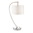 Seraphina Table Lamp in Bright Nickel and Vintage White Fabric