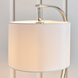 Seraphina Table Lamp in Bright Nickel and Vintage White Fabric
