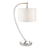 Seraphina Table Lamp in Bright Nickel and Vintage White Fabric