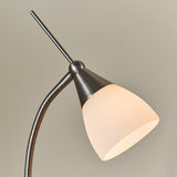 Satin chrome plate & white glass