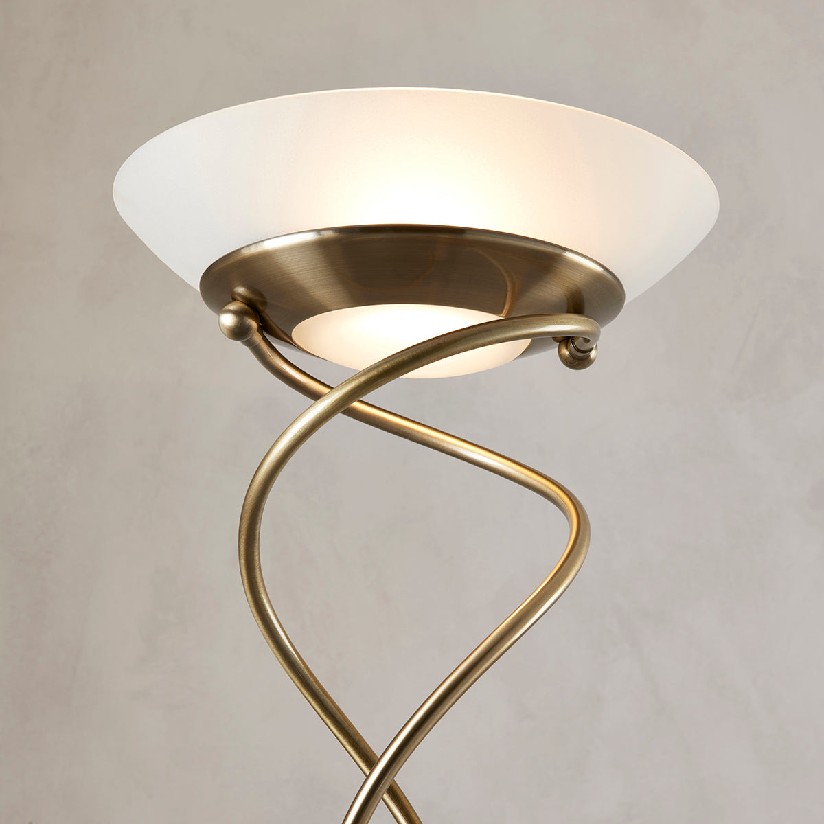 Antique brass plate & frosted glass