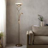 Antique brass plate & frosted glass