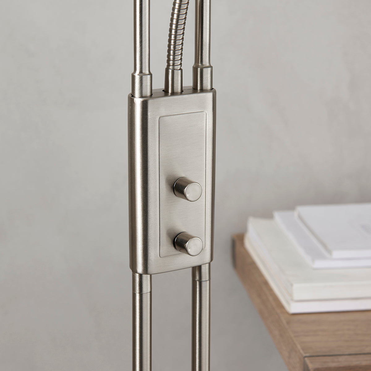Satin chrome plate & frosted glass