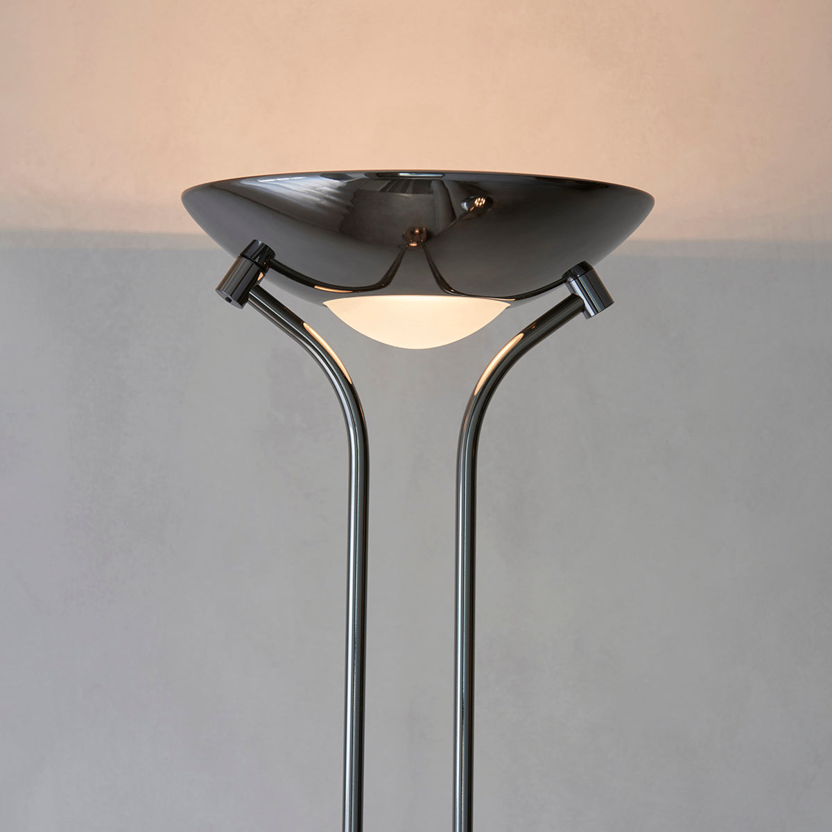 Black chrome plate & opal glass