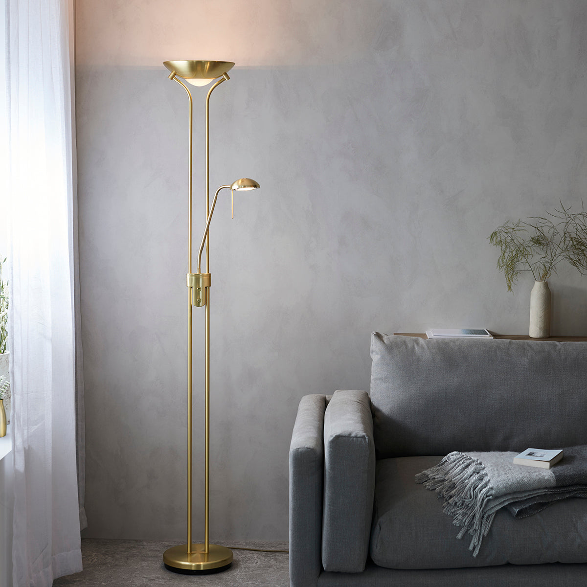 Satin brass plate & opal glass