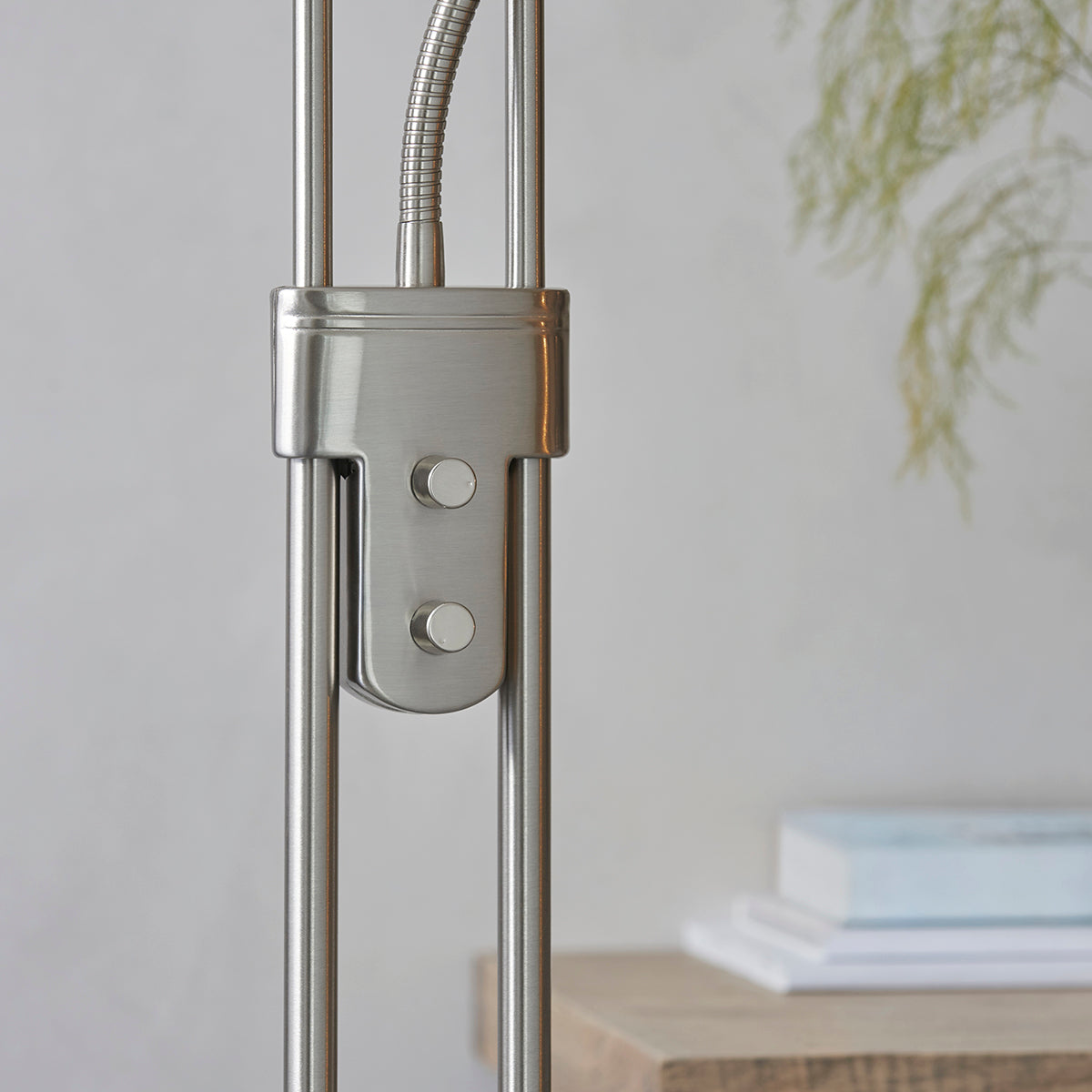 Satin chrome plate & opal glass