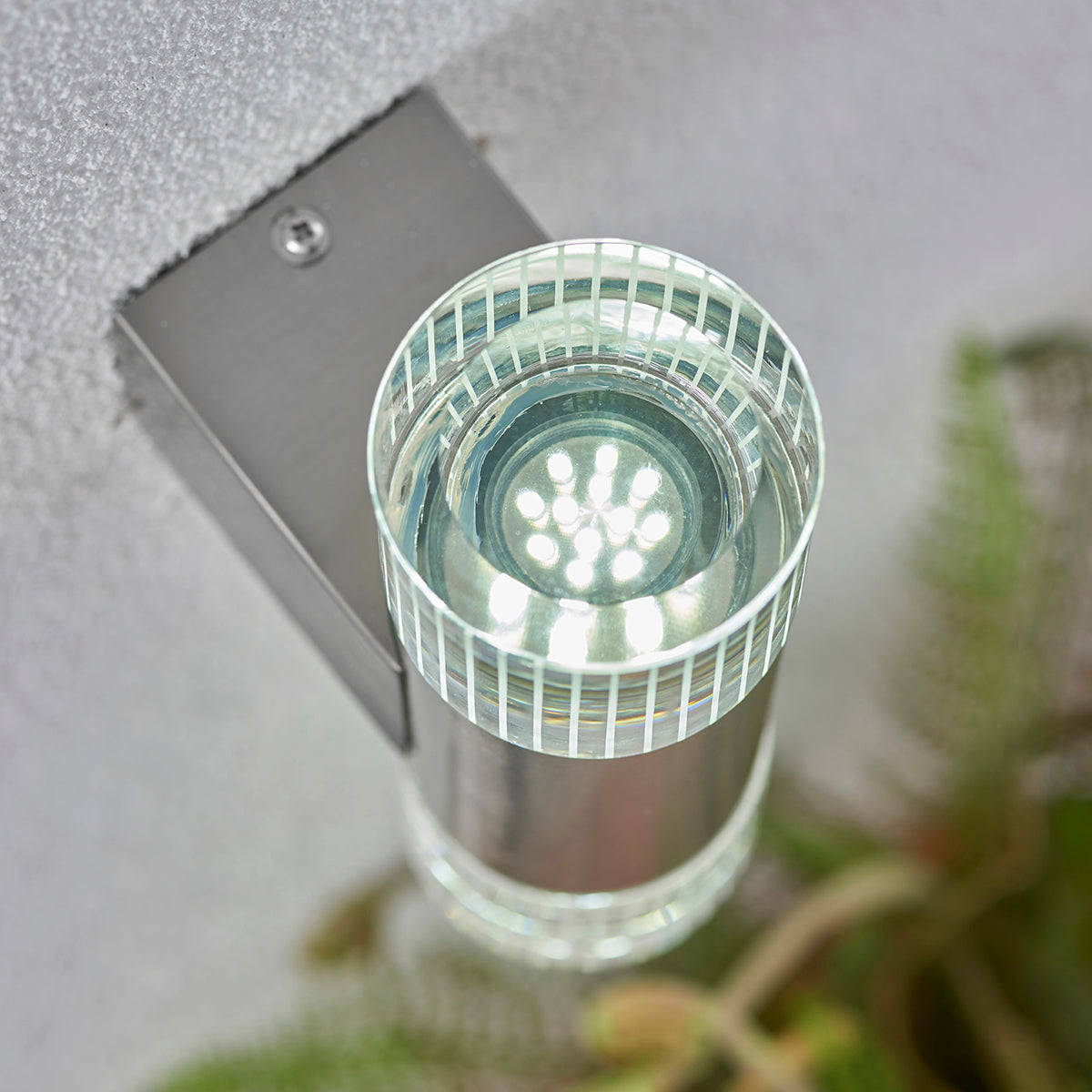 Polished stainless steel & clear crystal