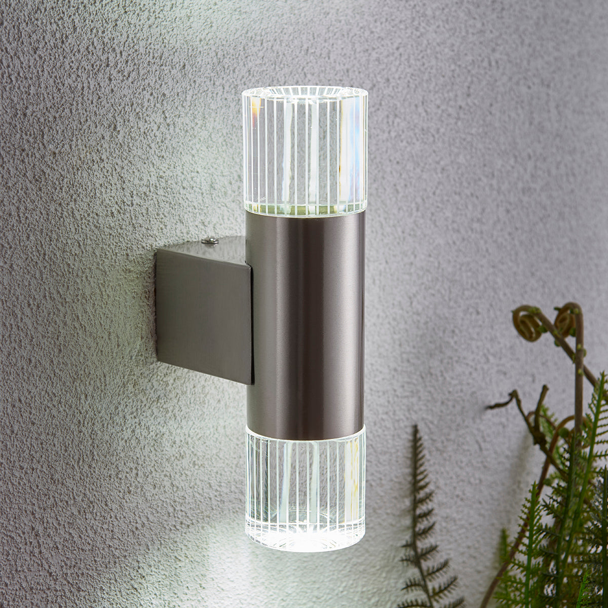 Polished stainless steel & clear crystal