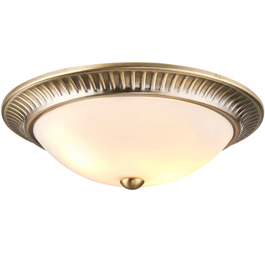Antique brass plate & frosted glass