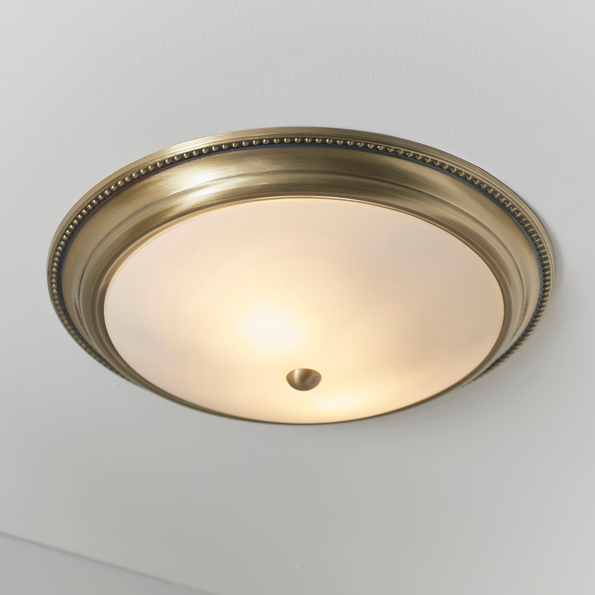 Antique brass plate & frosted glass