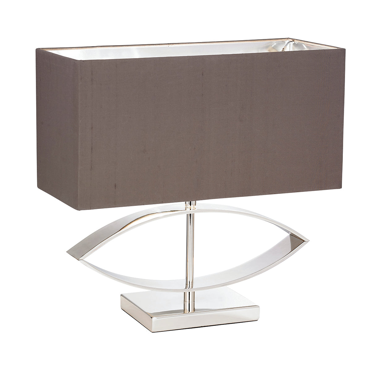 Silver plate & taupe silk