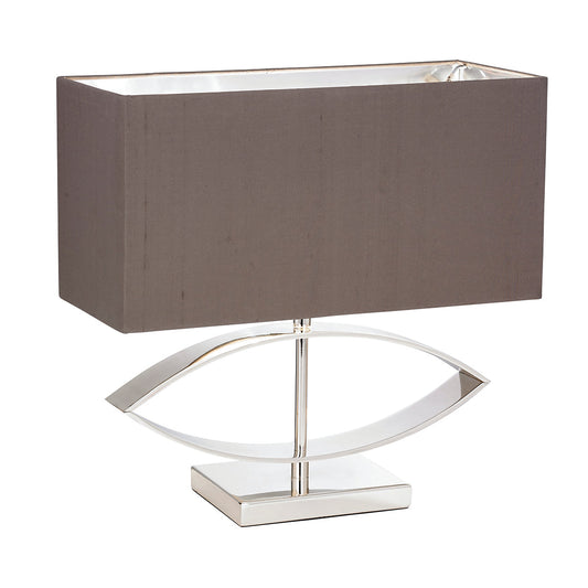 Silver plate & taupe silk