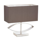 Silver plate & taupe silk
