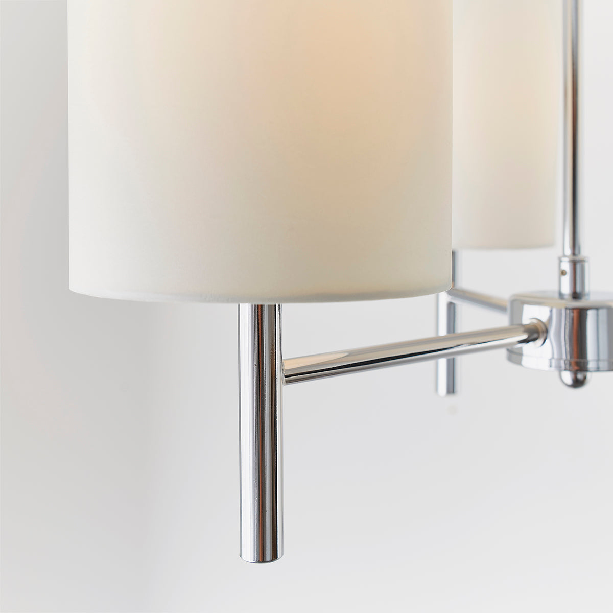 Chrome plate & vintage white fabric