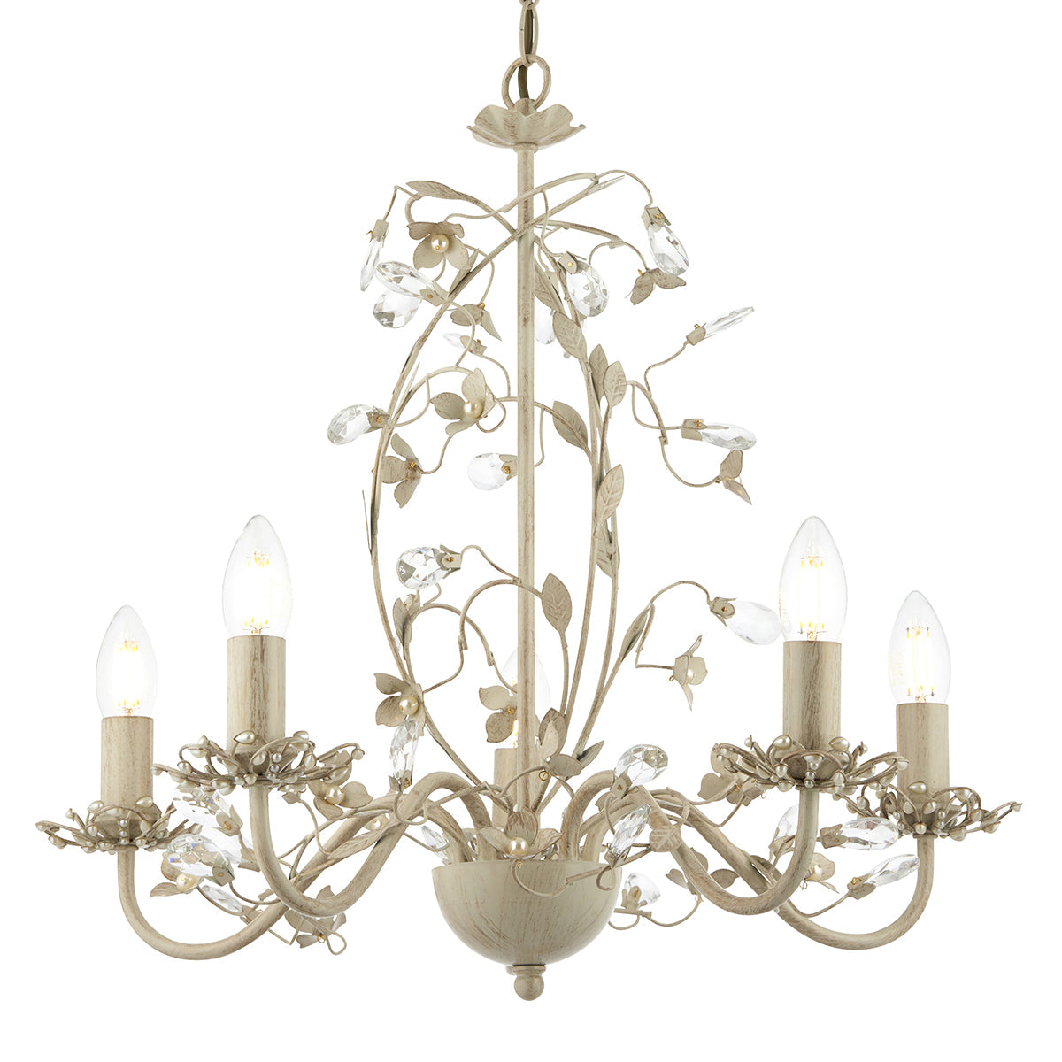 Cream/br gold paint & clear/pearl acrylic
