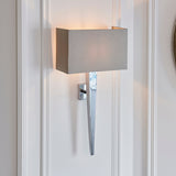 Chrome plate & grey fabric
