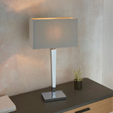 Chrome plate & grey fabric