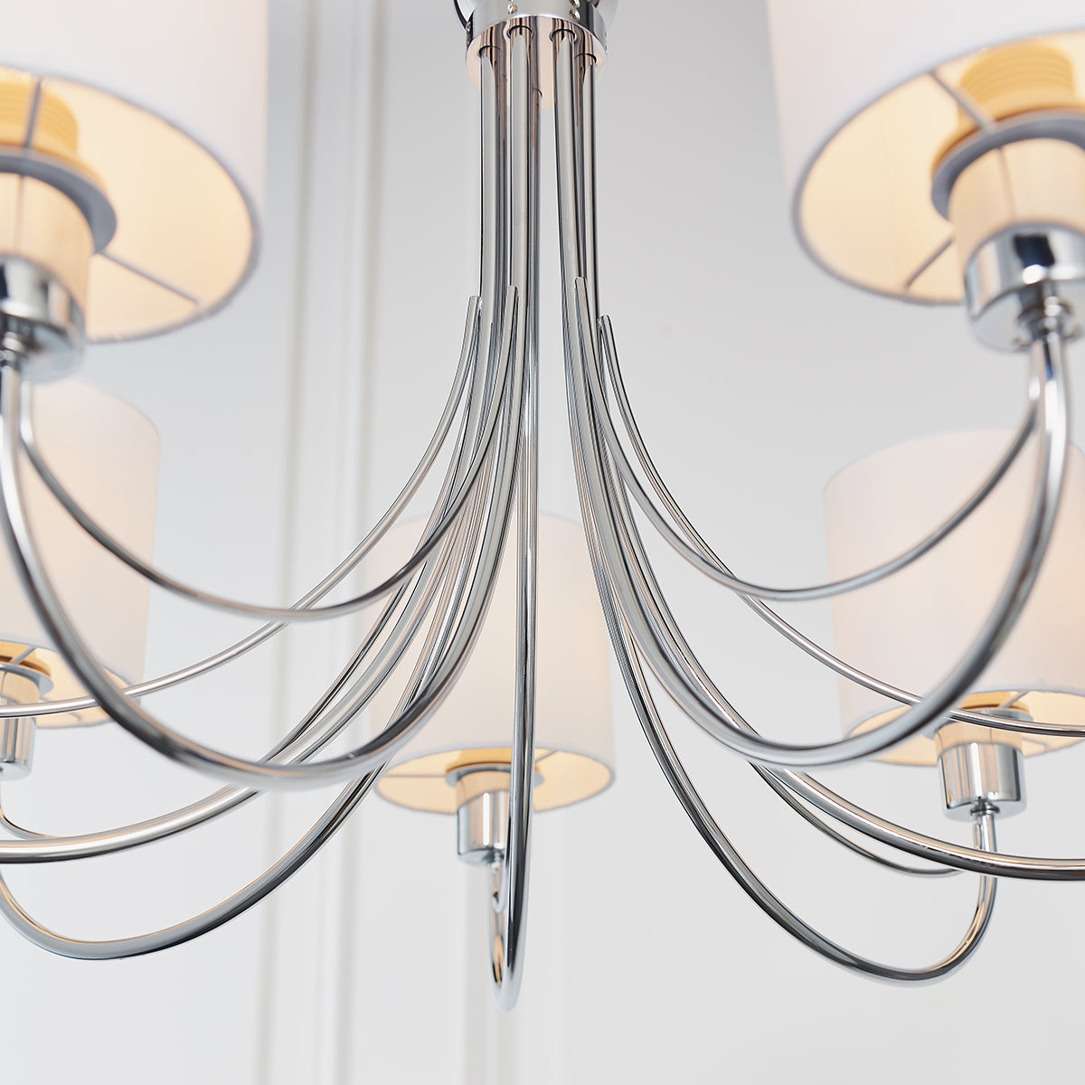 Chrome plate & white fabric