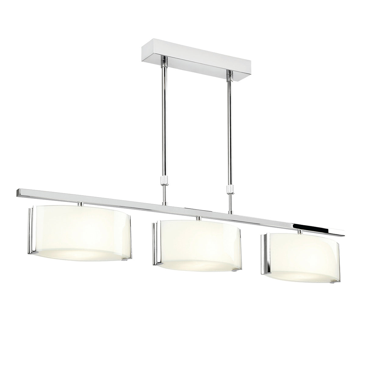Chrome plate & white glass