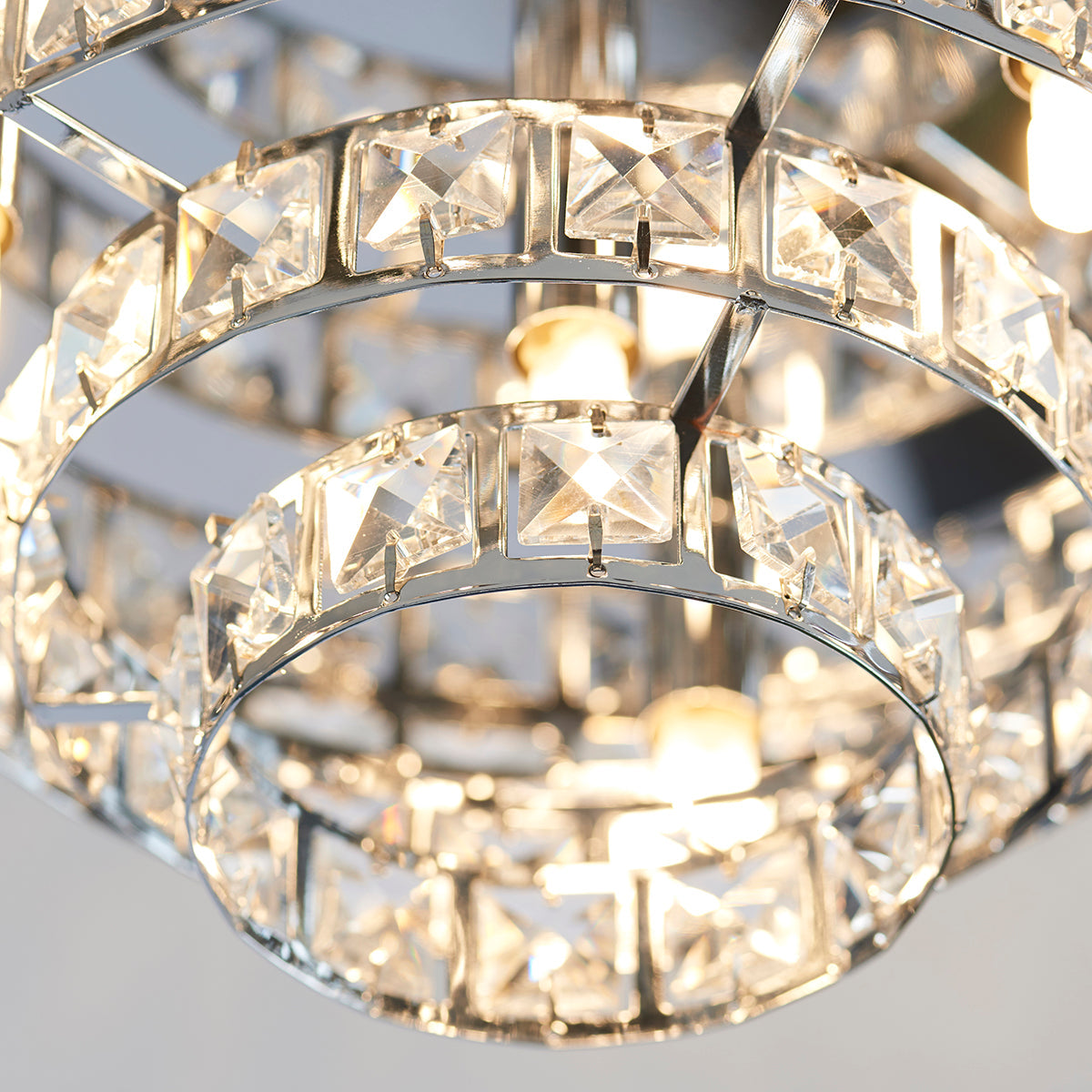 Chrome plate & clear crystal