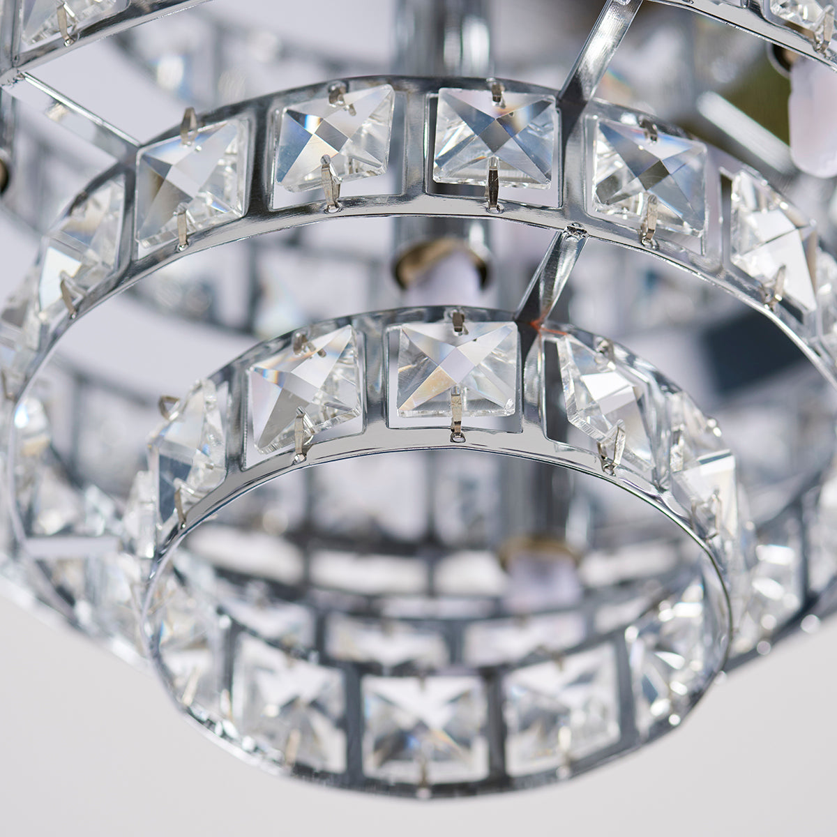 Chrome plate & clear crystal