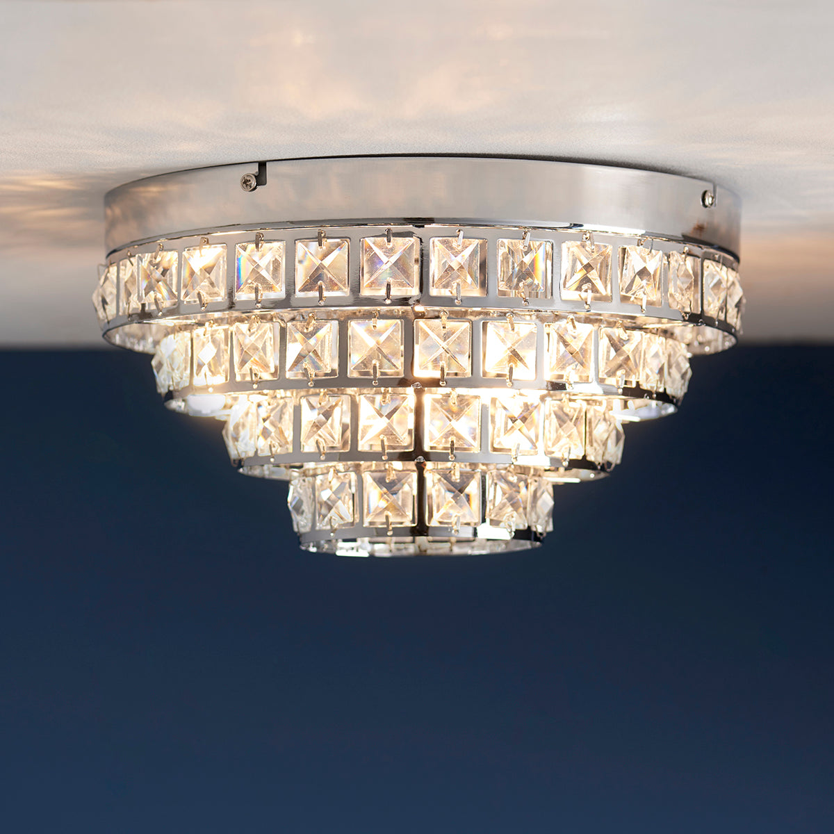 Chrome plate & clear crystal