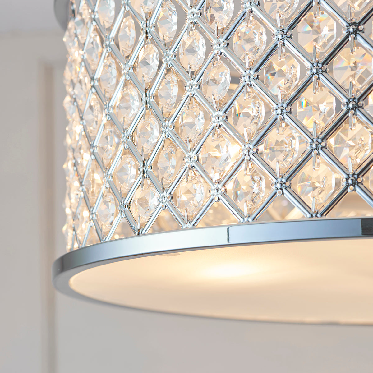 Chrome plate & clear crystal