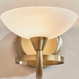 Antique brass plate & white glass