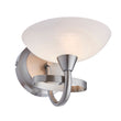 Satin chrome plate & white glass