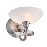 Satin chrome plate & white glass