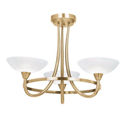 Antique brass plate & white glass