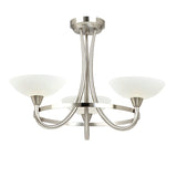 Satin chrome plate & white glass