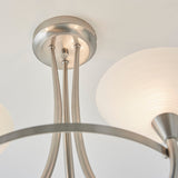 Satin chrome plate & white glass