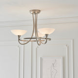 Satin chrome plate & white glass