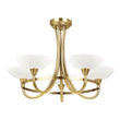 Antique brass plate & white glass