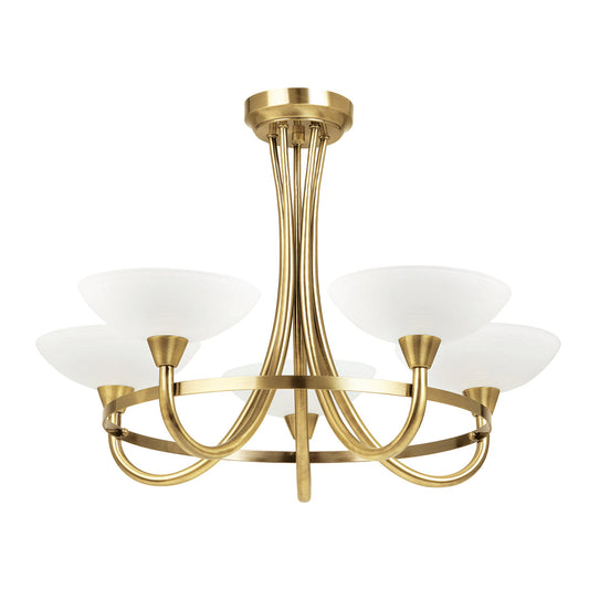 Antique brass plate & white glass