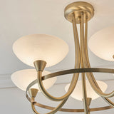 Antique brass plate & white glass
