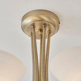 Antique brass plate & white glass
