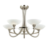 Satin chrome plate & white glass