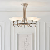 Satin chrome plate & white glass
