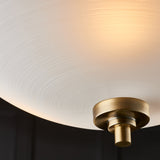 Antique brass plate & white glass