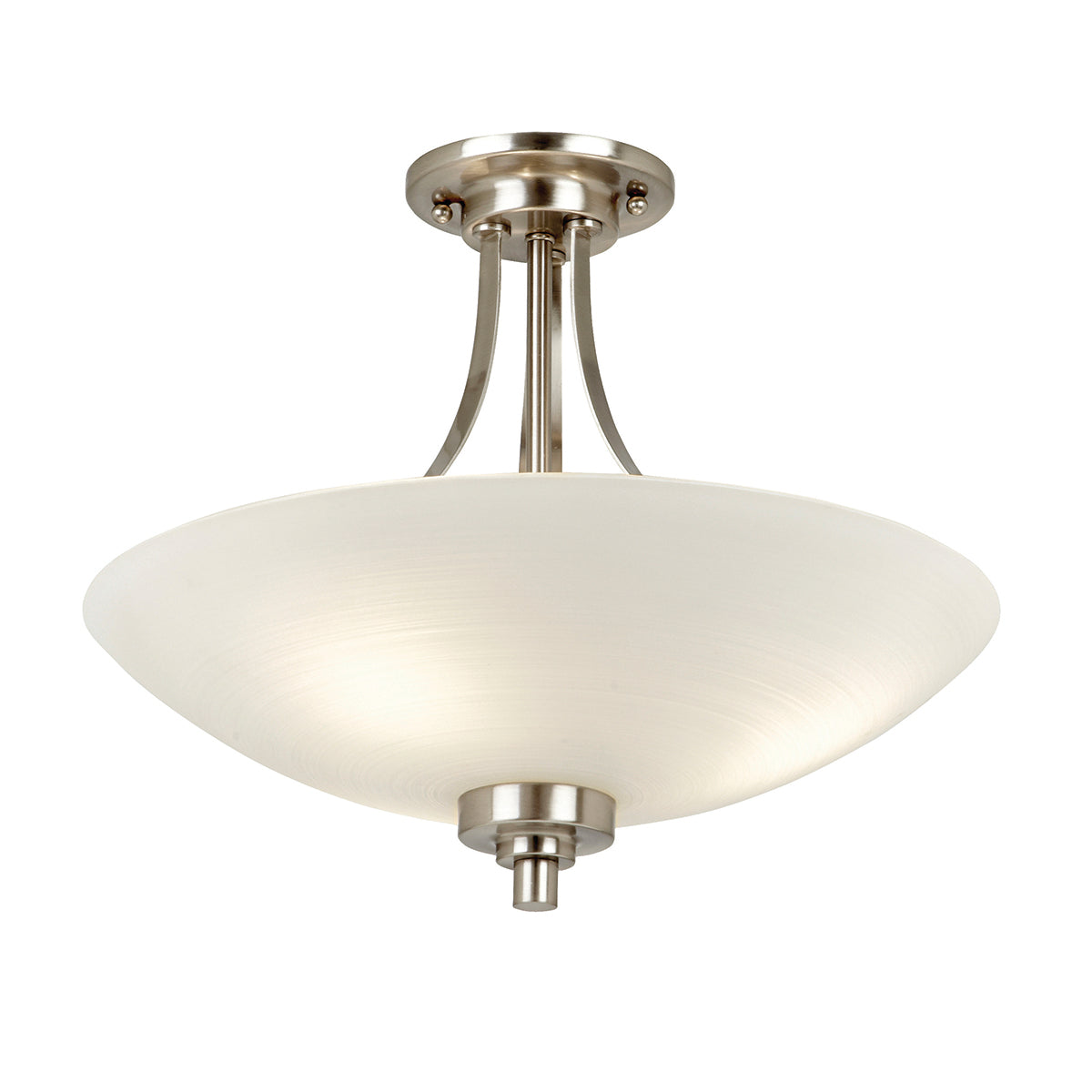 Satin chrome plate & white glass
