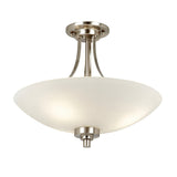 Satin chrome plate & white glass