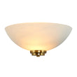Antique brass plate & white glass