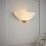 Antique brass plate & white glass