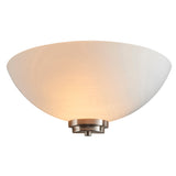 Satin chrome plate & white glass