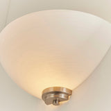 Satin chrome plate & white glass