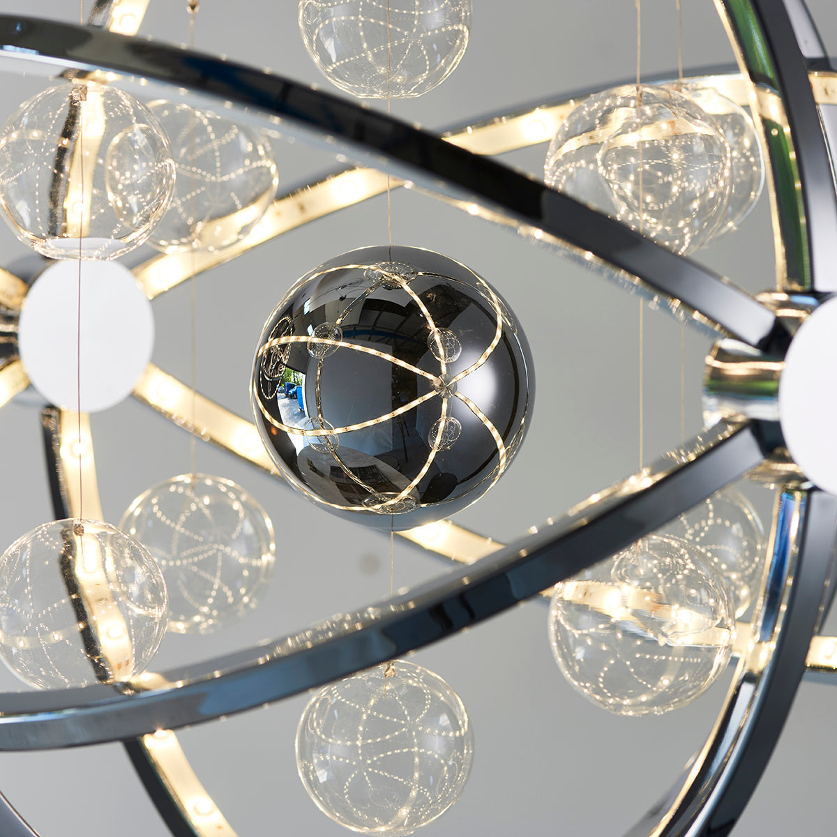 Chrome plate with clear & chrome glass